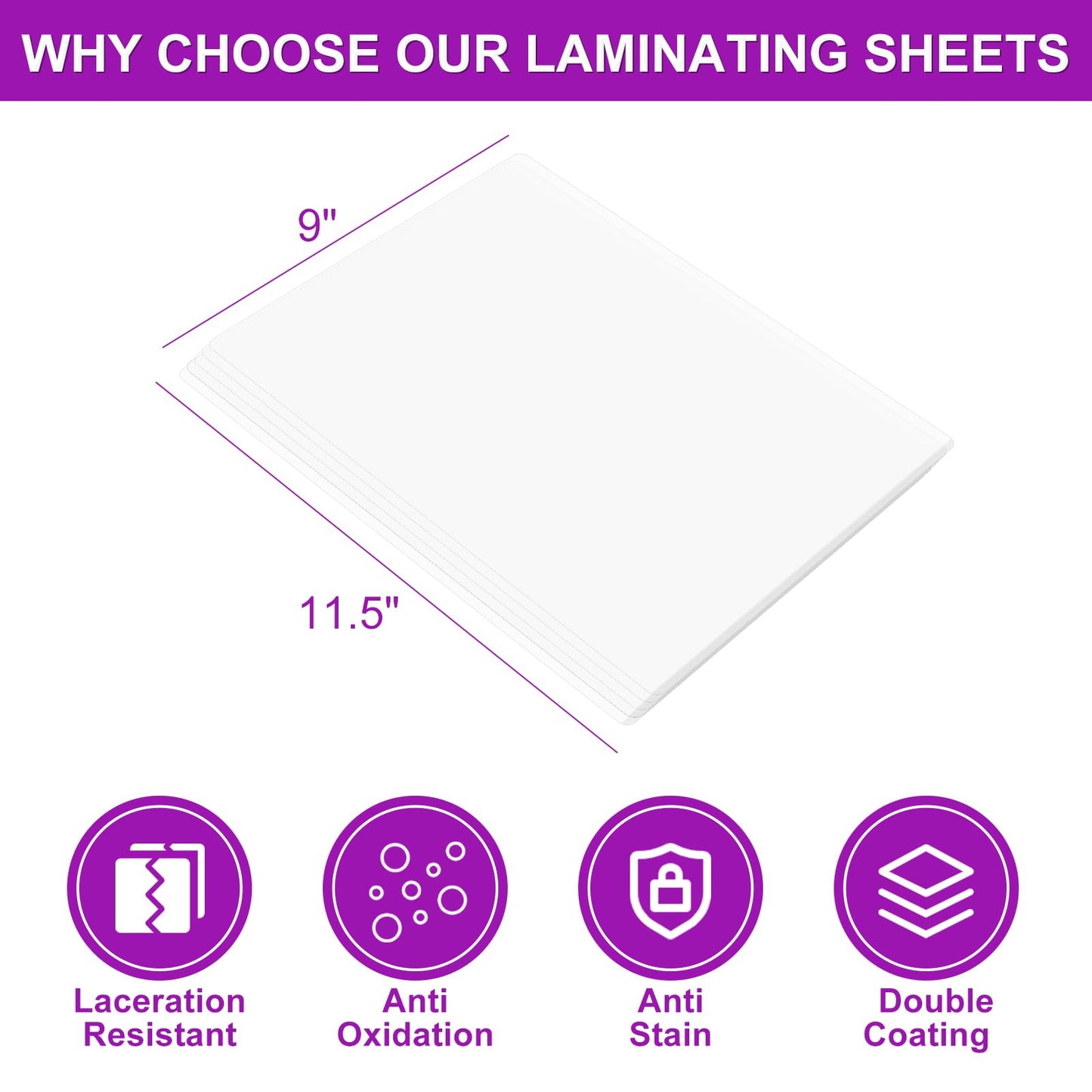 CAREGY Thermal Laminating Pouches, 1200 Pack Laminating Sheets, 3 Mil, 9 x 11.5 Inches Lamination Sheet Paper for Laminator, Clear, Letter Size, Office and School Supplies