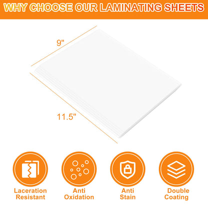 CAREGY Thermal Laminating Pouches, 1200 Pack Laminating Sheets, 3 Mil, 9 x 11.5 Inches Lamination Sheet Paper for Laminator, Clear, Letter Size, Office and School Supplies