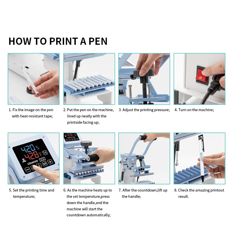 PYD Life Pen Heat Press Attachment for Making Pens Sublimation,Pen Heater Replacement Heating Element for Blue Combo Heat Press Machine