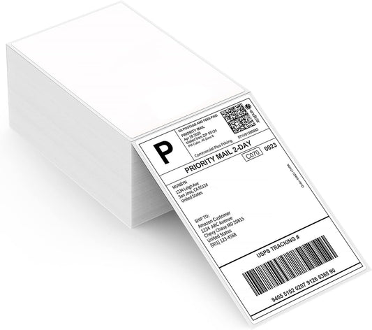 MUNBYN Thermal Direct Shipping Label (Pack of 500 4x6 Per Fanfold Labels) - Commercial Grade