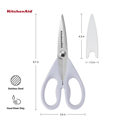 KitchenAid All Purpose Kitchen Shears with Protective Sheath for Everyday use, Dishwasher Safe Stainless Steel Scissors with Comfort Grip, 8.72-Inch, Black