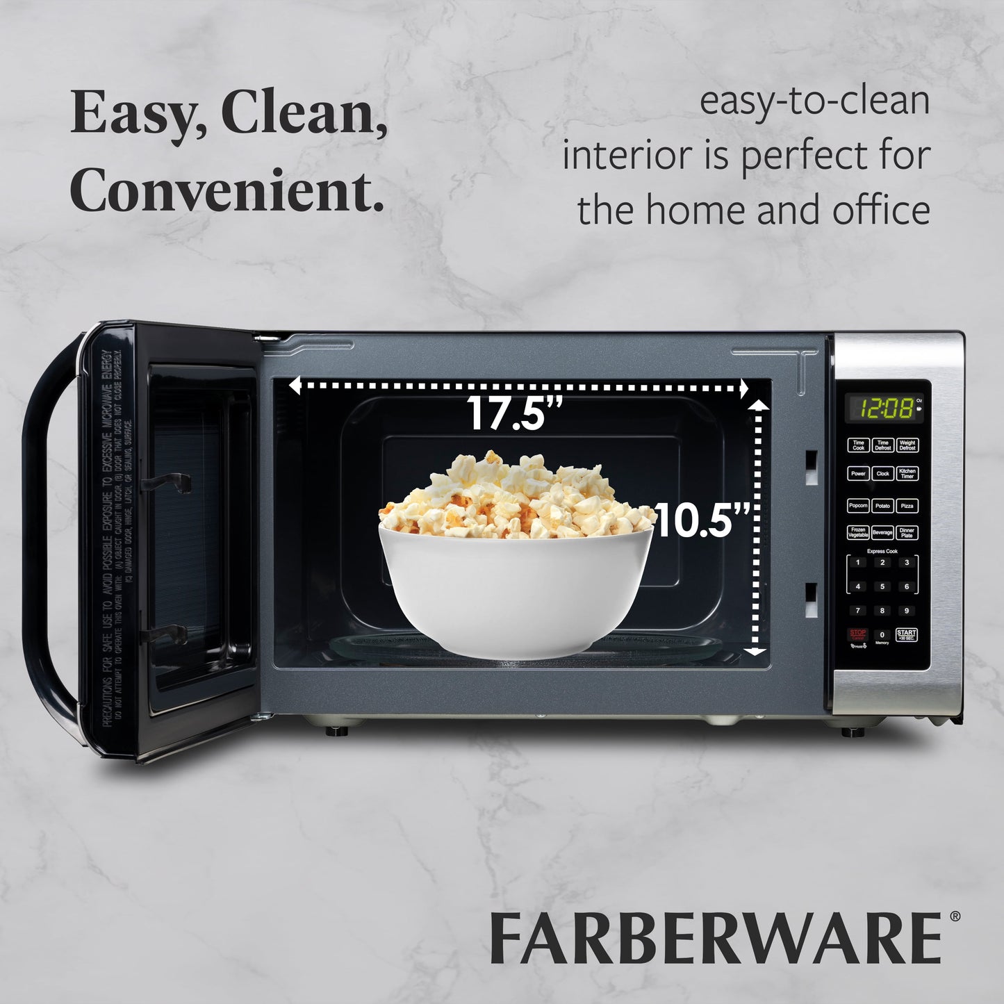 1.6 Cu. Ft Countertop Microwave Oven, 1100 Watts, Stainless Steel