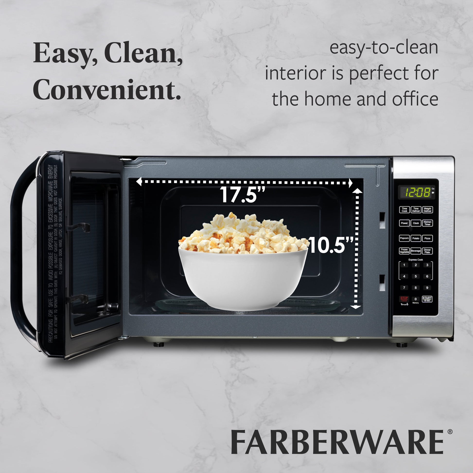 1.6 Cu. Ft Countertop Microwave Oven, 1100 Watts, Stainless Steel