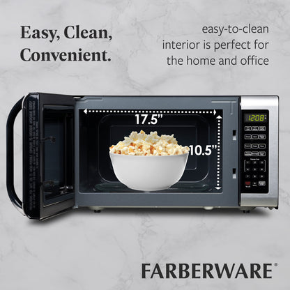 1.6 Cu. Ft Countertop Microwave Oven, 1100 Watts, Stainless Steel