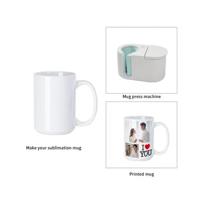 Sublimation Mugs Blanks White Ceramic Photo Cups (11Oz or 15Oz) 8 Pack & 24 Pack