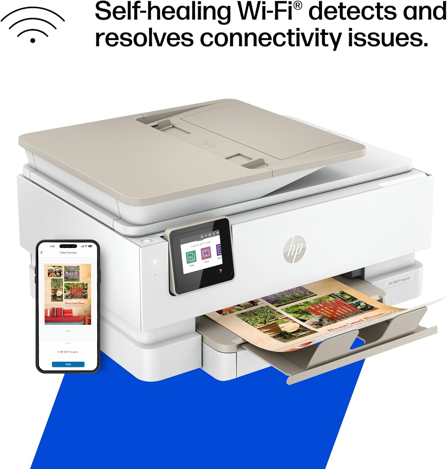 HP Envy Inspire 7955E Wireless Color Inkjet Printer, Print, Scan, Copy, Easy Setup, Mobile Printing, Best-For-Home, 3 Month Instant Ink Trial Included, Ai-Enabled (1W2Y8A)