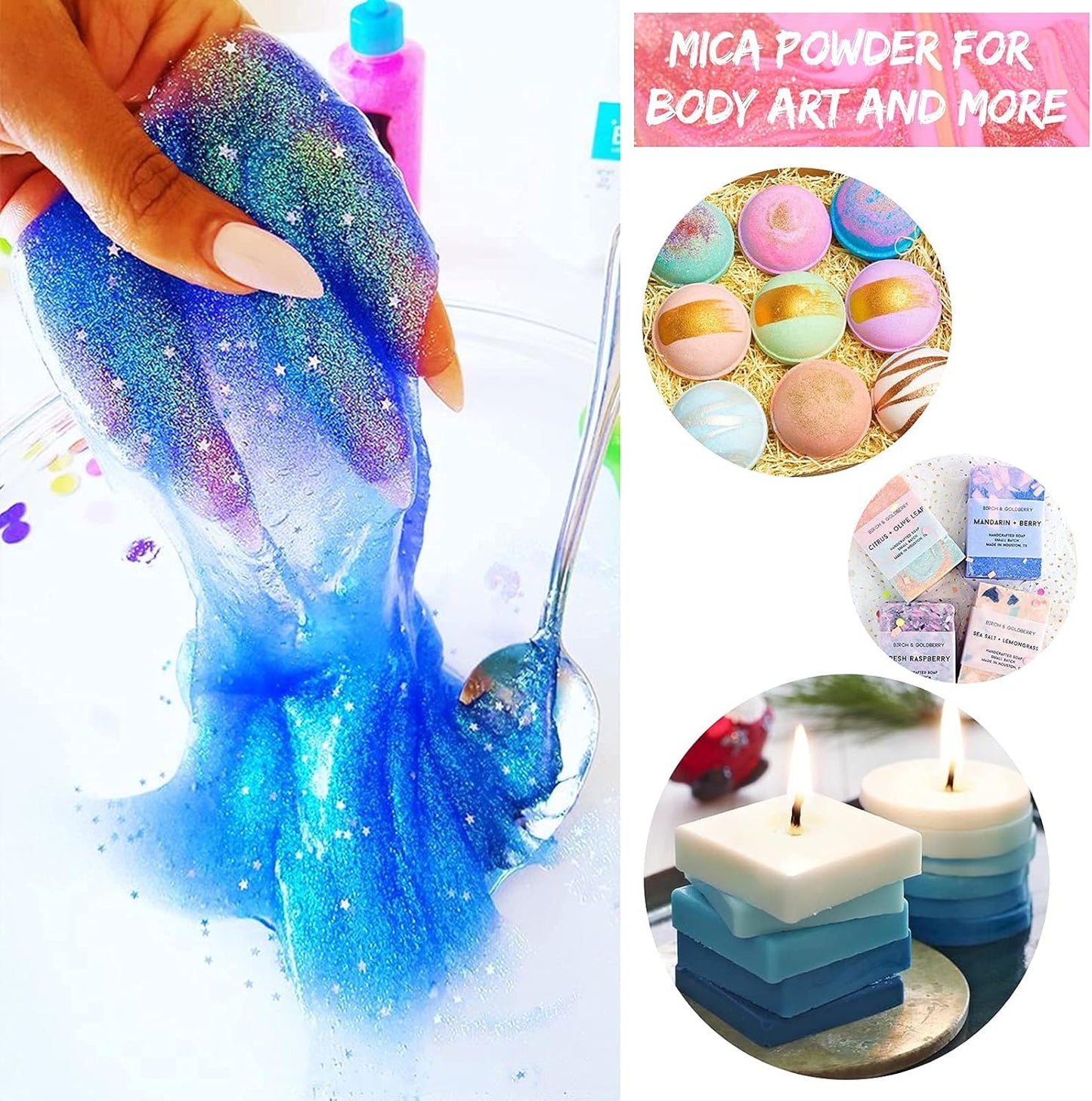 Mica Powder for Epoxy Resin 104 G - 26 Colors Shimmery Pigment Powder - Easy to Mix & Natural for Soap Making, Lip Gloss, Bath Bombs