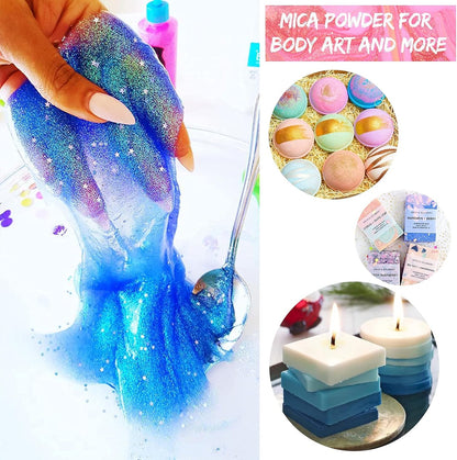 Mica Powder for Epoxy Resin 104 G - 26 Colors Shimmery Pigment Powder - Easy to Mix & Natural for Soap Making, Lip Gloss, Bath Bombs