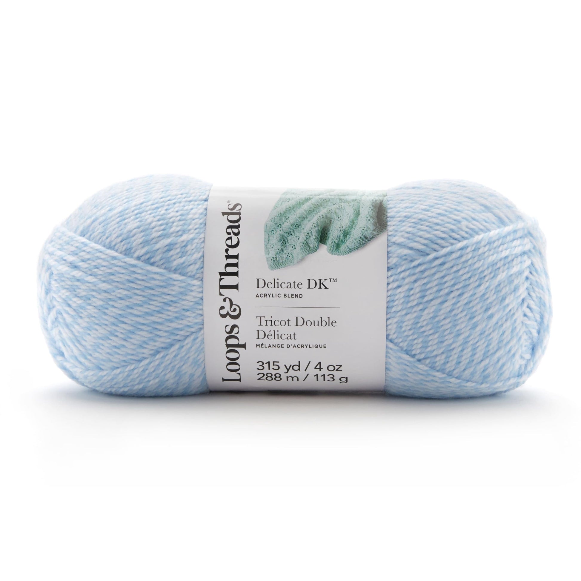 Delicate DK Yarn by Loops & Threads - Yarn for Knitting - Crochet - Weaving - and Arts & Crafts - Blue - Acrylic Yarn - 4 Oz