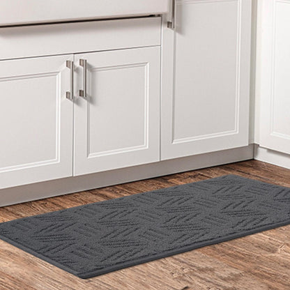 Solid High Low Loop Kitchen Mat 18In X 27In Gray Flannel