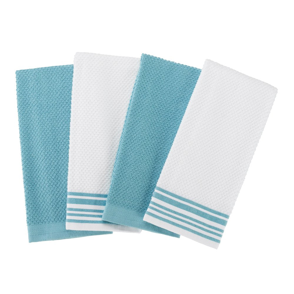 4-Pack 16”X26” Woven Kitchen Towel Set, Topaz