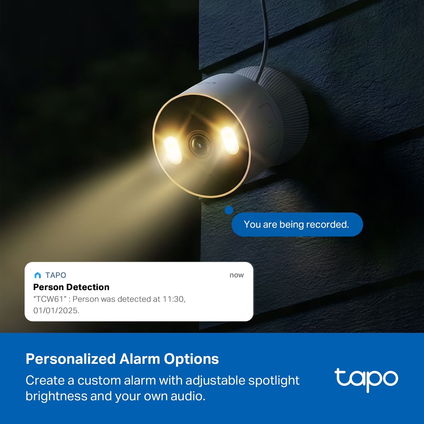 Tapo TCW61 Indoor/Outdoor HD Security Camera with Color Night Vision, Free Smart AI Detection, No Subscription Needed, 2-Way Audio, Local Storage, Alexa & Google Home Compatible
