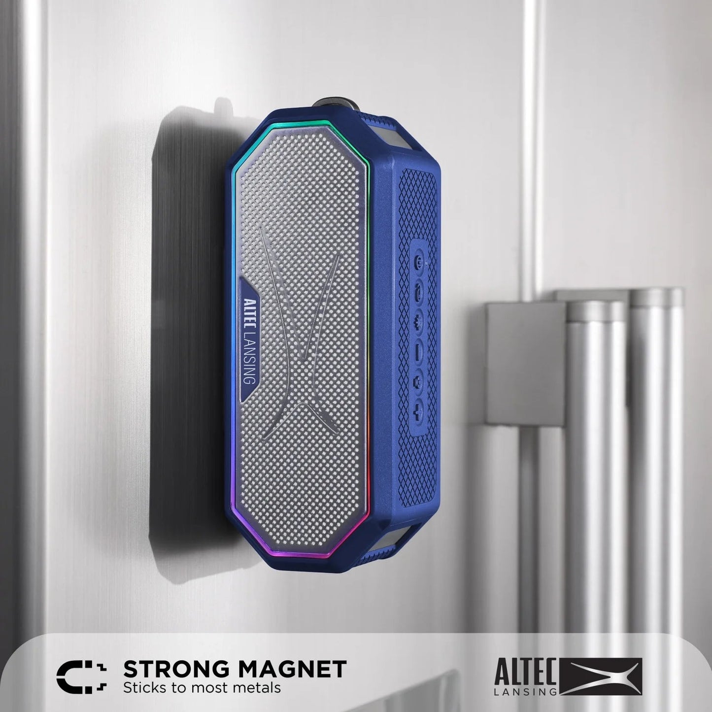 Hydra Jolt 2.0 Everything Proof Wireless Magnetic Portable Bluetooth Speaker, Periwinkle Blue White, IMW1202-PERIWT
