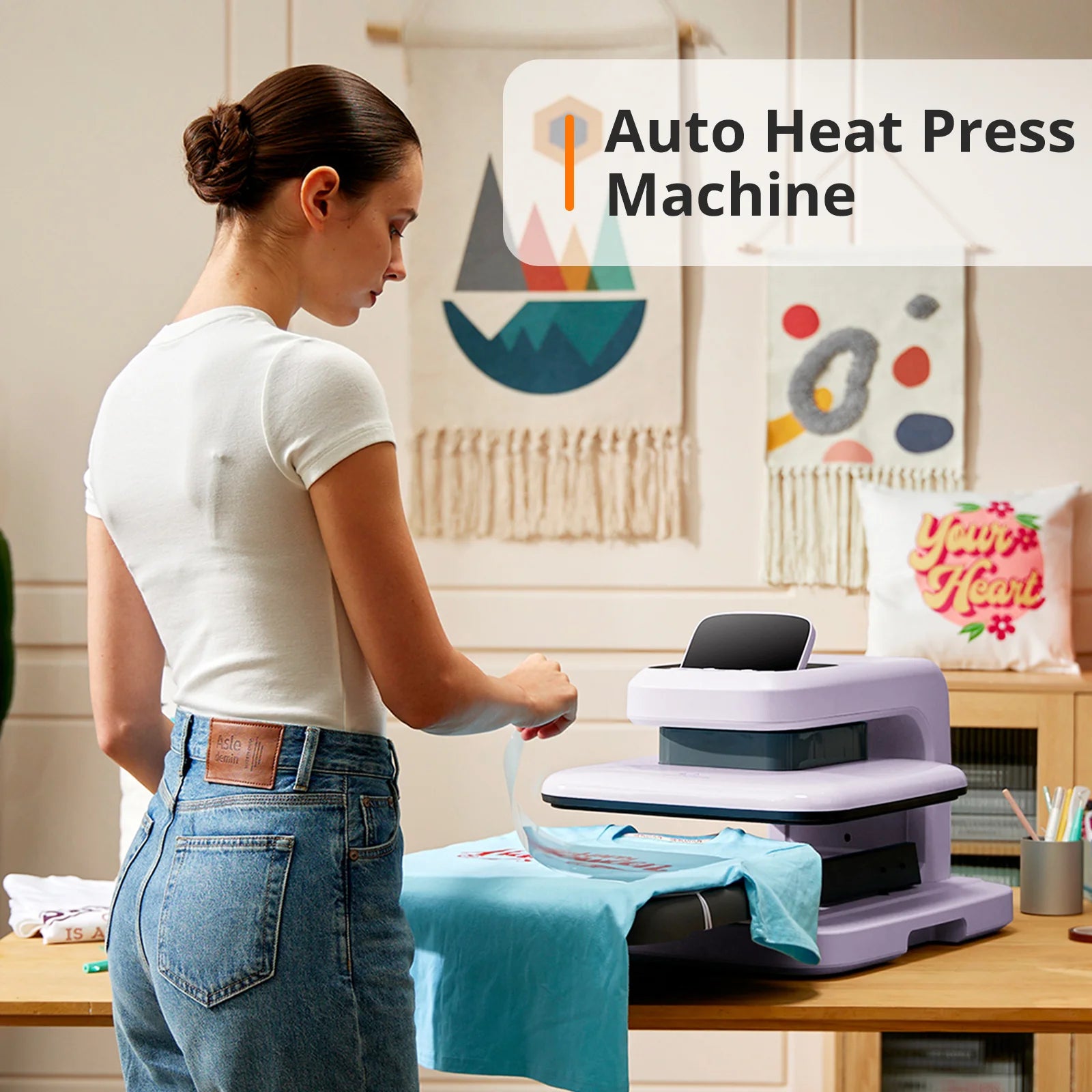 HTVRONT Auto Heat Press 2+HTV & Sublimation Essential Bundle