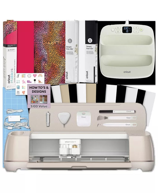 Maker 4 and Easy Press 3 Machine Combo with HTV Materials Bundle