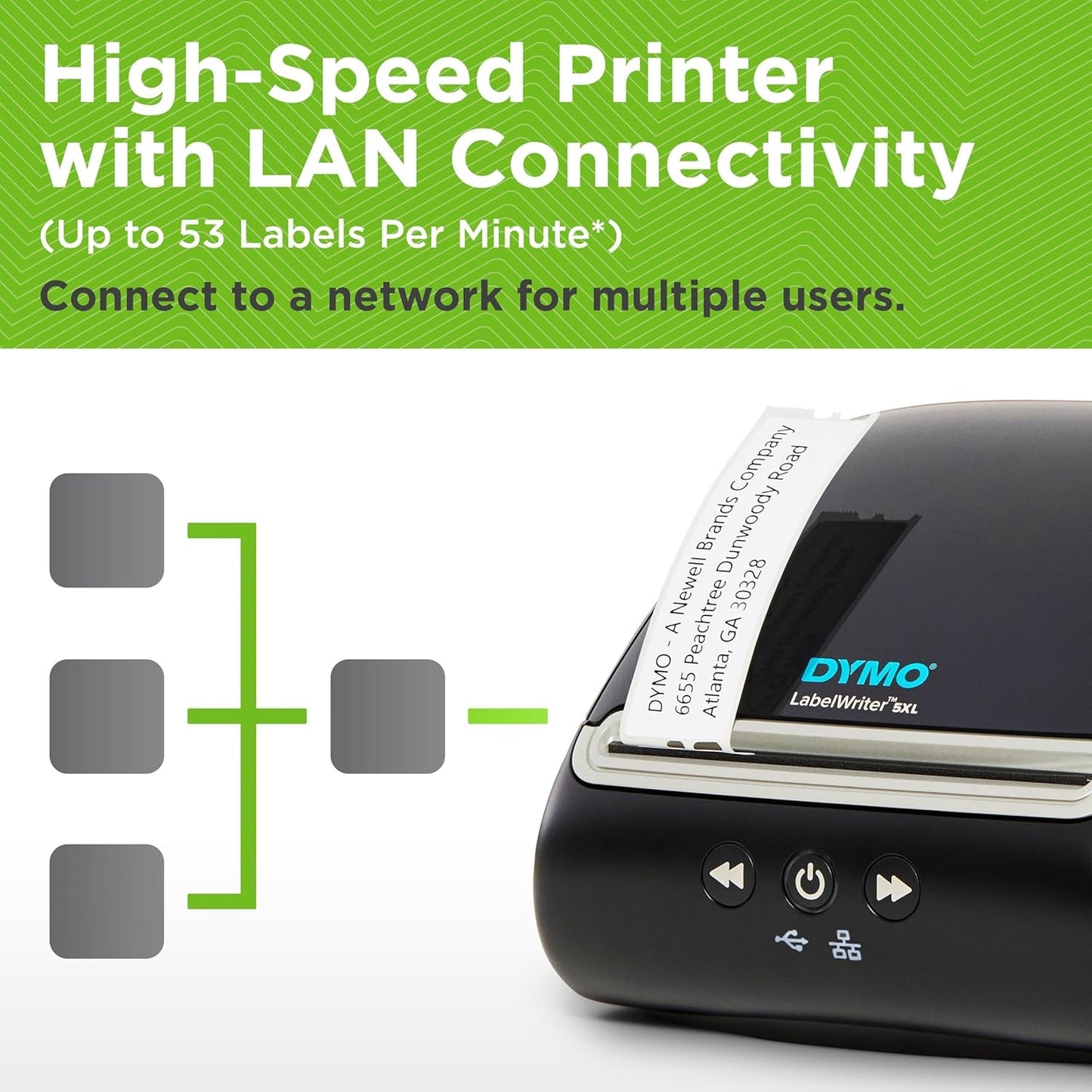 DYMO Labelwriter 5XL Label Printer Bundle Prints Extra-Wide Shippinglabels (UPS USPS) from Amazon Ebay and More Perfect for Ecommerce Sellers Includes 5 Extra-Large Shipping Labels (1100 Total)