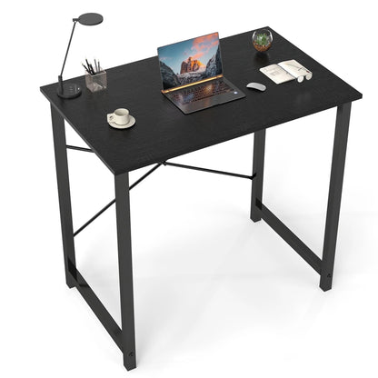 31 Inch Computer Desk Modern Writing Desk, Industrial Office Desk, Office Table for Small Spaces,Sturdy Laptop Table for Home Office, Black