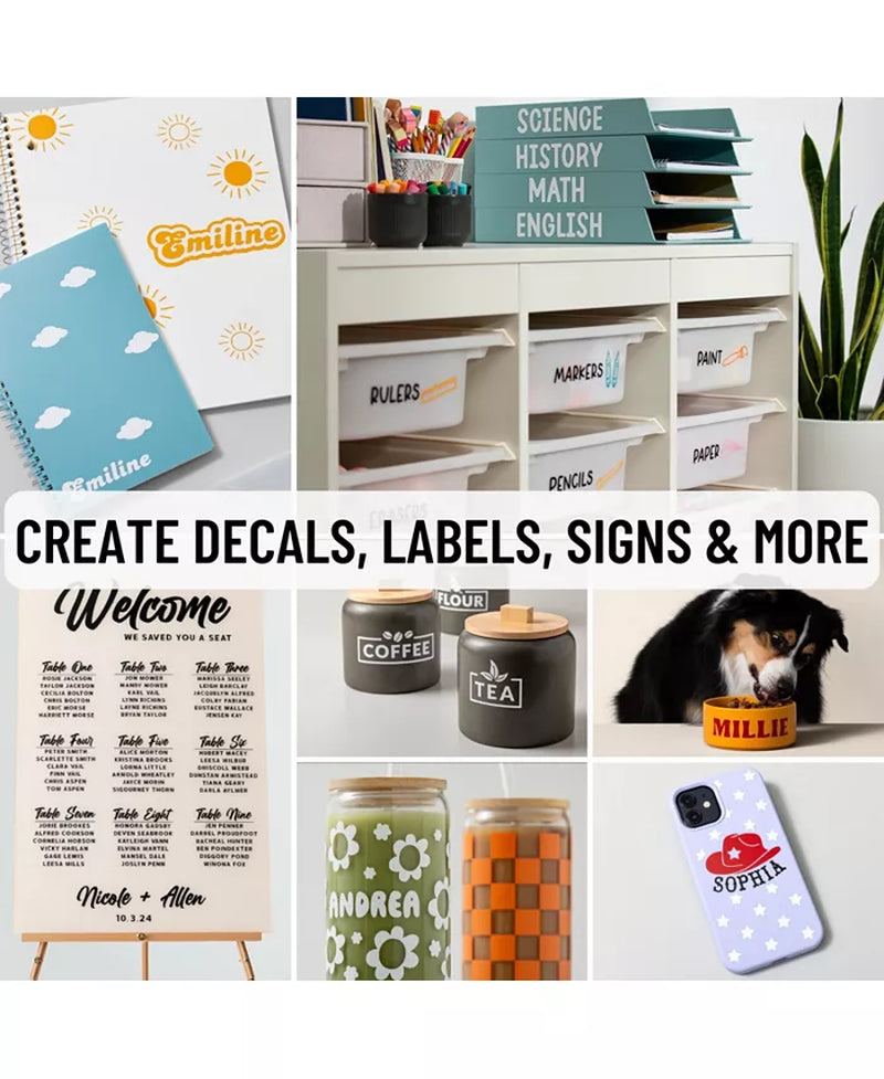 Joy Xtra Die-Cutting Machine with Smart Vinyl Sampler Packs, Transfer Tape and Tool Set Bundle