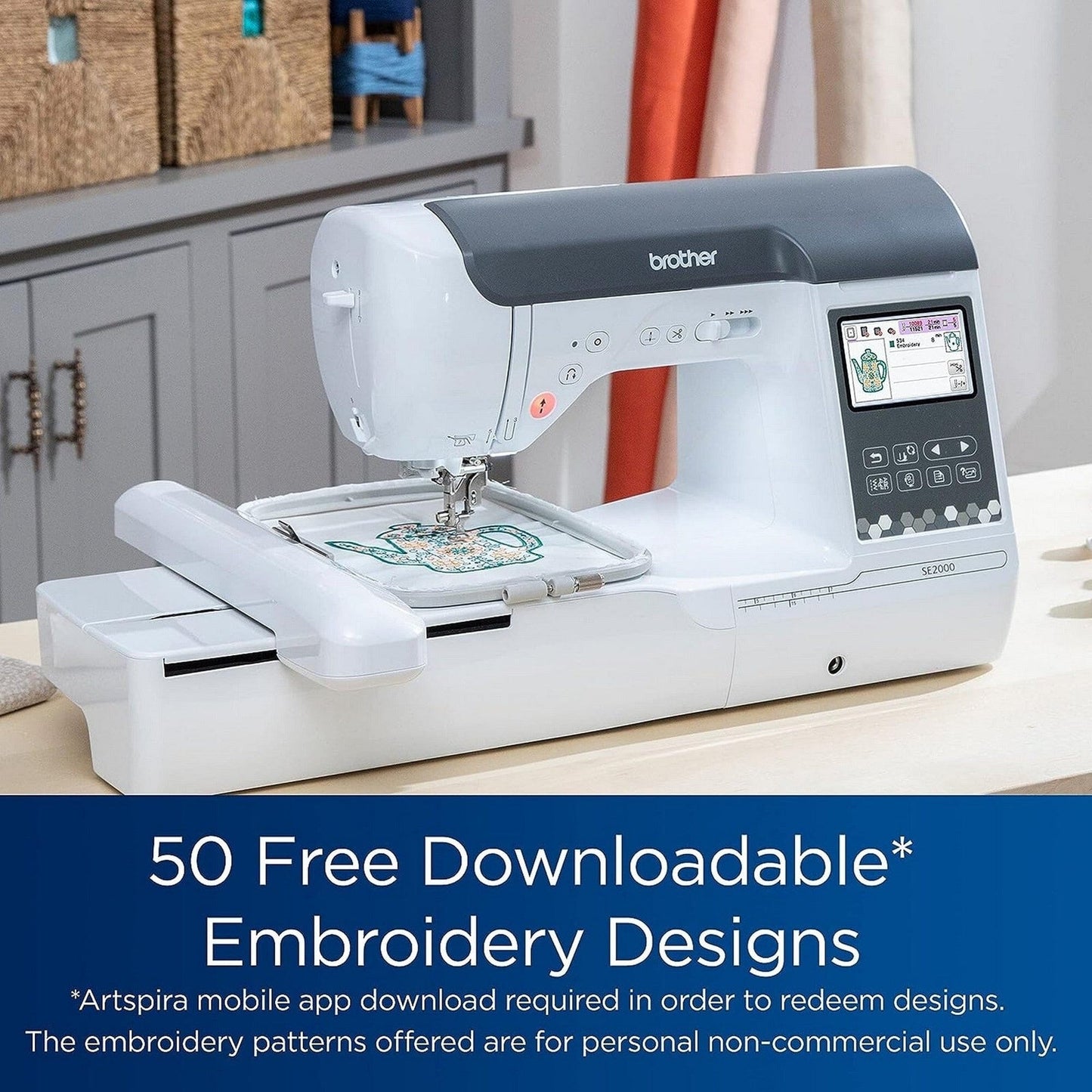 Brother SE2000 Embroidery & Sewing Machine Bundle W/ Silhouette Cameo 5 Alpha