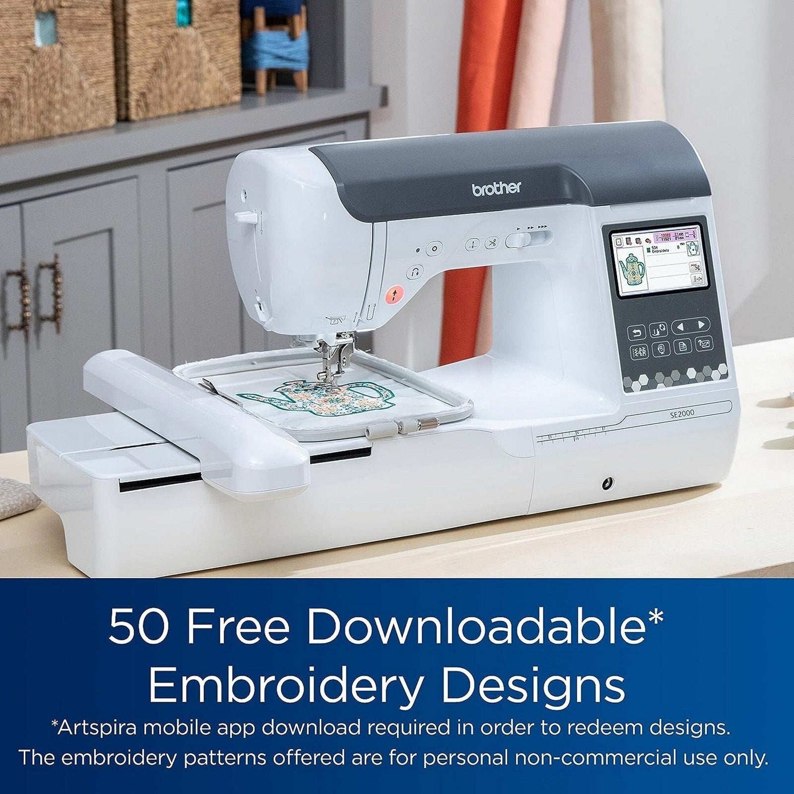 Brother SE2000 Embroidery & Sewing Machine Bundle W/ Silhouette Cameo 5 Alpha