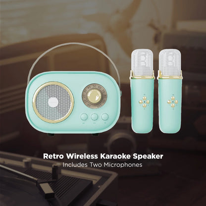 Retro Wireless Karaoke Speaker, Mint, AI6028-MNT