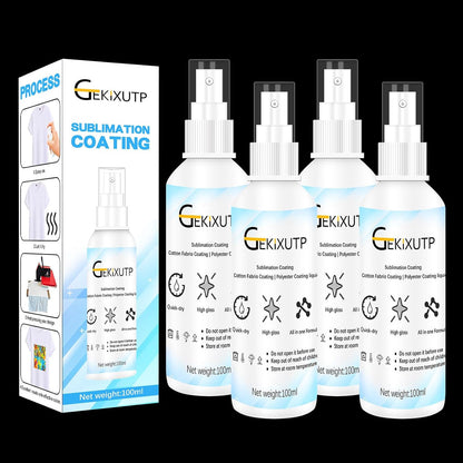 4 X 100Ml Sublimation Spray for Cotton Tshirts，Sublimation Coating Spray for T-Shirts, Canvas, Polyester Fabric，Quick Dry, High Gloss，Polyester Spray for Sublimation (4 Pcs Sublimation Coating Spray)