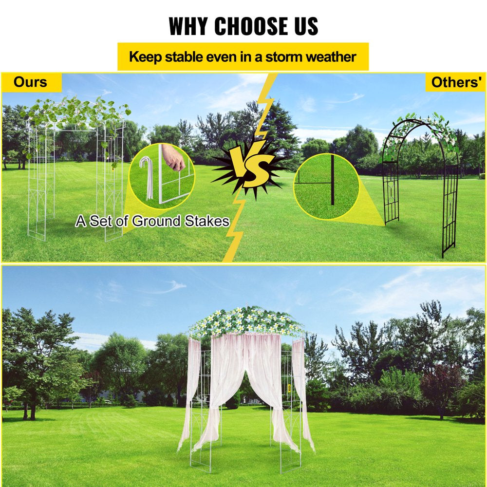 Birdcage Shape Gazebo Pergola 9' X 6.6' for Wedding Outdoor Garden, White