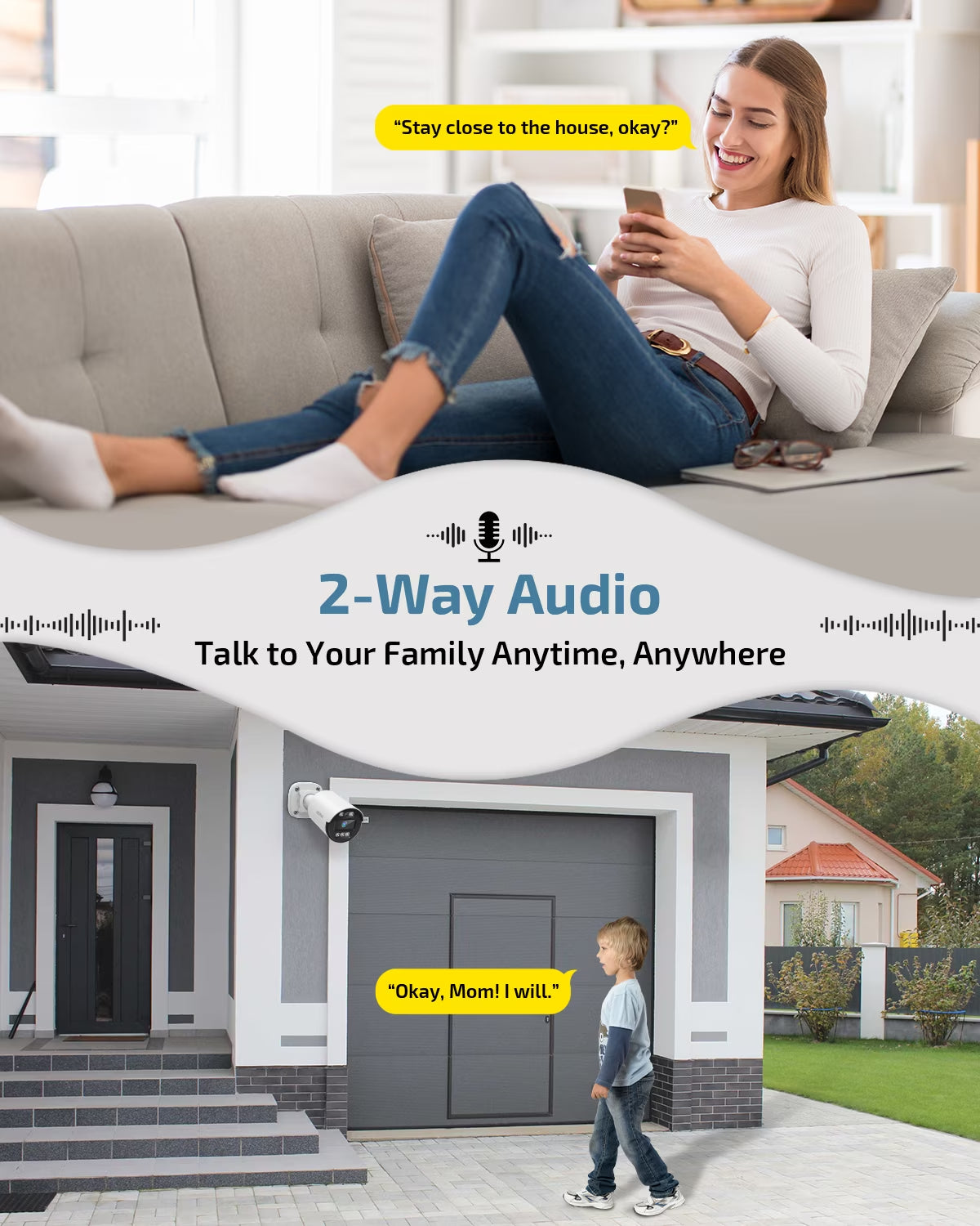 5MP Poe Security Camera System Outdoor, AI Detection, 4CH NVR with 500GB HDD