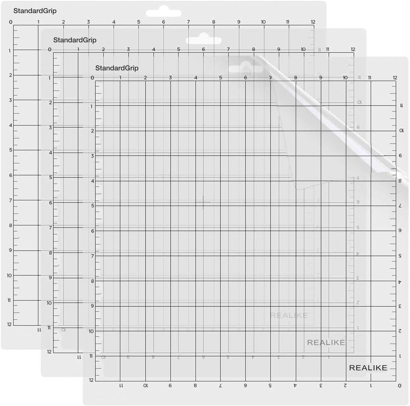 12X12 Standardgrip Cutting Mats for Silhouette Cameo 5/4/3/2/1(3 Pack),Gridded Adhesive Non-Slip Non-Slip Cutting Mat, Replacement Accessories Set Mats Vinyl Craft Sewing