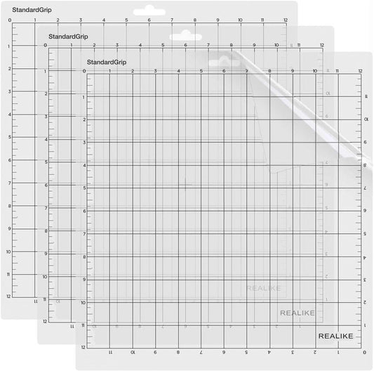 12X12 Standardgrip Cutting Mats for Silhouette Cameo 5/4/3/2/1(3 Pack),Gridded Adhesive Non-Slip Non-Slip Cutting Mat, Replacement Accessories Set Mats Vinyl Craft Sewing