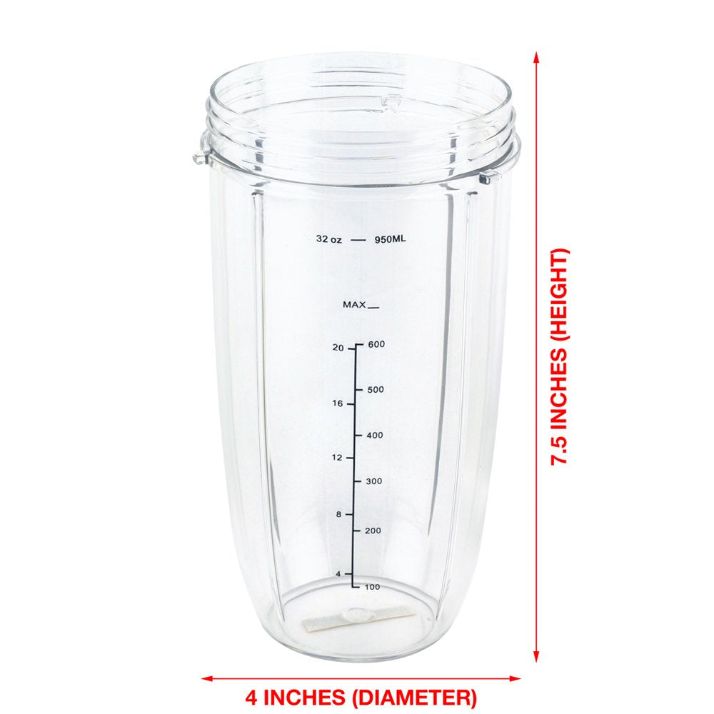 32 Oz. Tall Colossal Cup Replacement Part Compatible with Nutribullet 600W & 900W Blenders