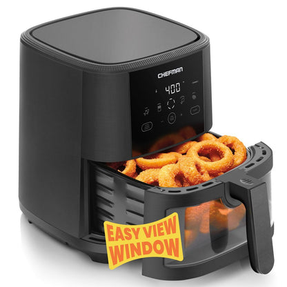 Turbotouch Easy View Air Fryer, Cook Oil-Free, Convenient Window, 5 Quarts