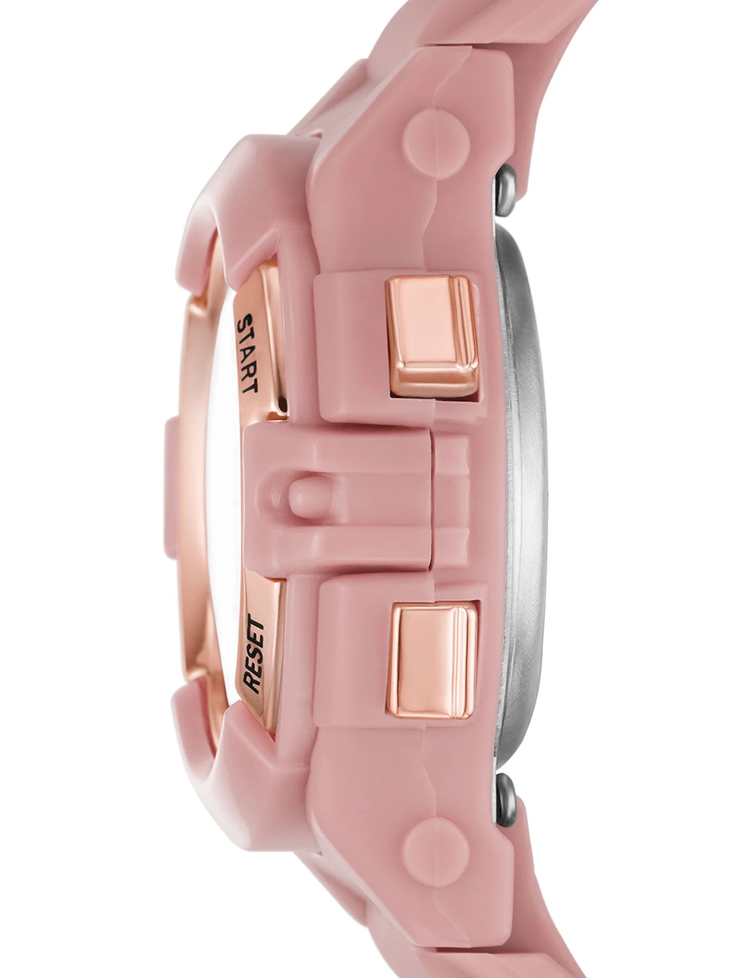 Ladies' Digital Sport Watch, Dusty Rose round Case, Rose Gold Tone Bezel and Dusty Rose Plastic Strap (FMDOTT108)