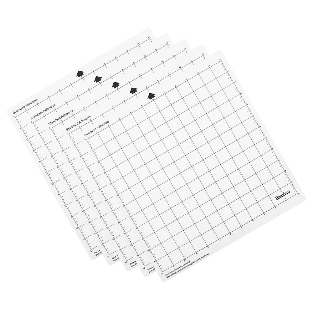 Replacement Cutting Mat Transparent Adhesive Mat with Measuring Grid 12 by 12-Inch for Silhouette Cameo Explore Plotter Machine 5PCS