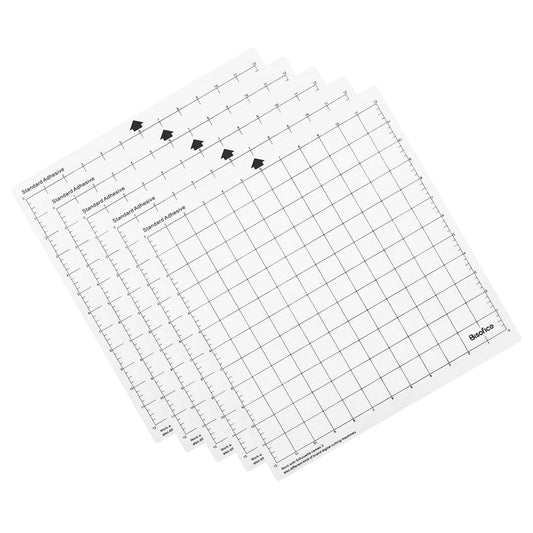 Replacement Cutting Mat Transparent Adhesive Mat with Measuring Grid 12 by 12-Inch for Silhouette Cameo Explore Plotter Machine 5PCS