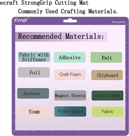 Ecraft Cutting Mat for Silhouette Cameo 5/4/3/2/1: 12X12Inch Include One Stronggrip&Three Standardgrip&One Lightgrip Cutting Mat Perfect for Silhouette Cameo Replacement for Crafts、Sewing and All Arts