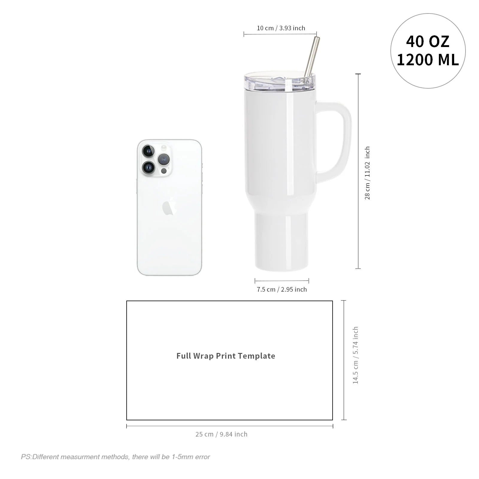 40 OZ 30 OZ Tumbler Heat Press Sublimation Starter Benginers Kit Bundle with Sublimation Tumblers 40 OZ and 20 Oz,Sublimation Tape,And Sublimation Paper
