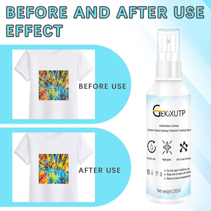 4 X 100Ml Sublimation Spray for Cotton Tshirts，Sublimation Coating Spray for T-Shirts, Canvas, Polyester Fabric，Quick Dry, High Gloss，Polyester Spray for Sublimation (4 Pcs Sublimation Coating Spray)