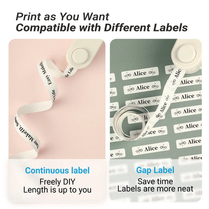 Label Maker Machine with Tape - Portable & Rechargeable Label Makers with Built-In Cutter, .63" Waterproof Tape - Wireless Label Printer Compatible with Android & Ios Devices