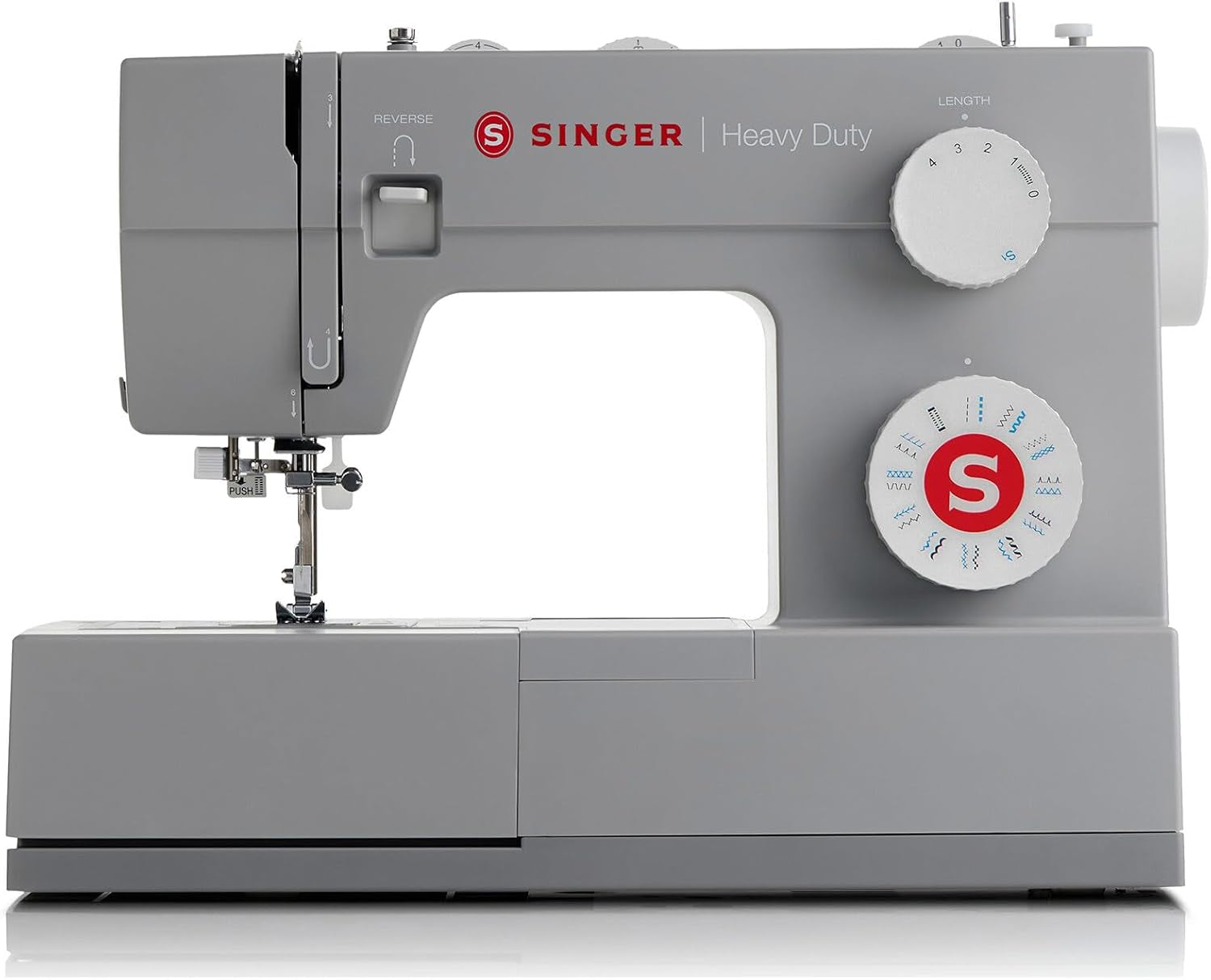 SINGER Heavy Duty 4423 Sewing Machine, Grey | Strong Motor, Full Metal Frame, 97 Stitch Applications, 1-Step Buttonhole, LED Light & Accessory Kit