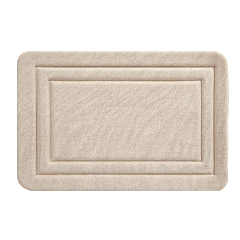 2 Piece Beige Memory Foam Bath Rug Set, Available in Multiple Colors