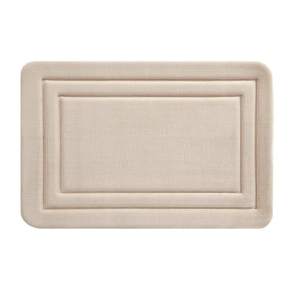 2 Piece Beige Memory Foam Bath Rug Set, Available in Multiple Colors