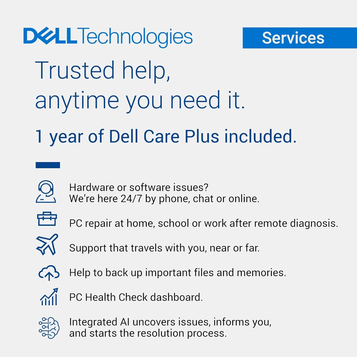 Dell 16 Laptop Dc16256-16-Inch FHD+ 300Nits Display, AMD Ryzen 7 250, AMD Radeon Graphics, 16GB Memory, 1TB SSD, Backlit Keyboard, 1 Year Dell Care plus Service and Accidental Damage-Windows 11 Home