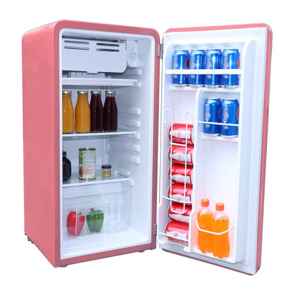 3.2 Cu Ft Single Door Retro Compact Fridge EFR372, Pink