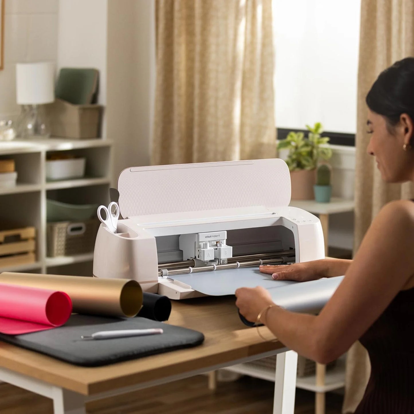 Cricut Maker 4 Cutting Machine with Mini Heat Press with Heat Transfer Vinyl Combo Bundle