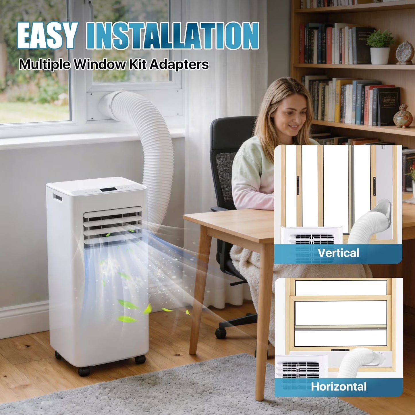 Dateyes 10000 BTU 4-In-1 Smart Portable Air Conditioner, Standing Cooling Unit with APP & Remote Control, Cooling, Dehumidifier & Fan Functions, 55Db Quiet Operation for Bedroom & Indoor Spaces