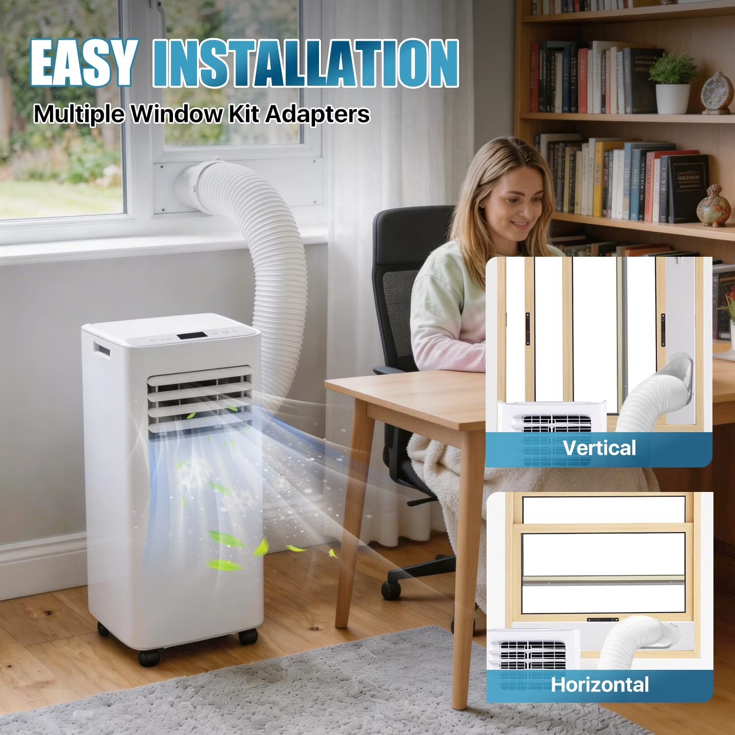 Dateyes 10000 BTU 4-In-1 Smart Portable Air Conditioner, Standing Cooling Unit with APP & Remote Control, Cooling, Dehumidifier & Fan Functions, 55Db Quiet Operation for Bedroom & Indoor Spaces