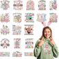 Dtf Transfers Ready to Press - 20 Pcs Easter Iron on Transfers for T-Shirts, Jesus Bunny Egg Iron on Patches Stickers, Heat Vinyl Decals for Clothes Bag DIY Crafts Fabric Decor