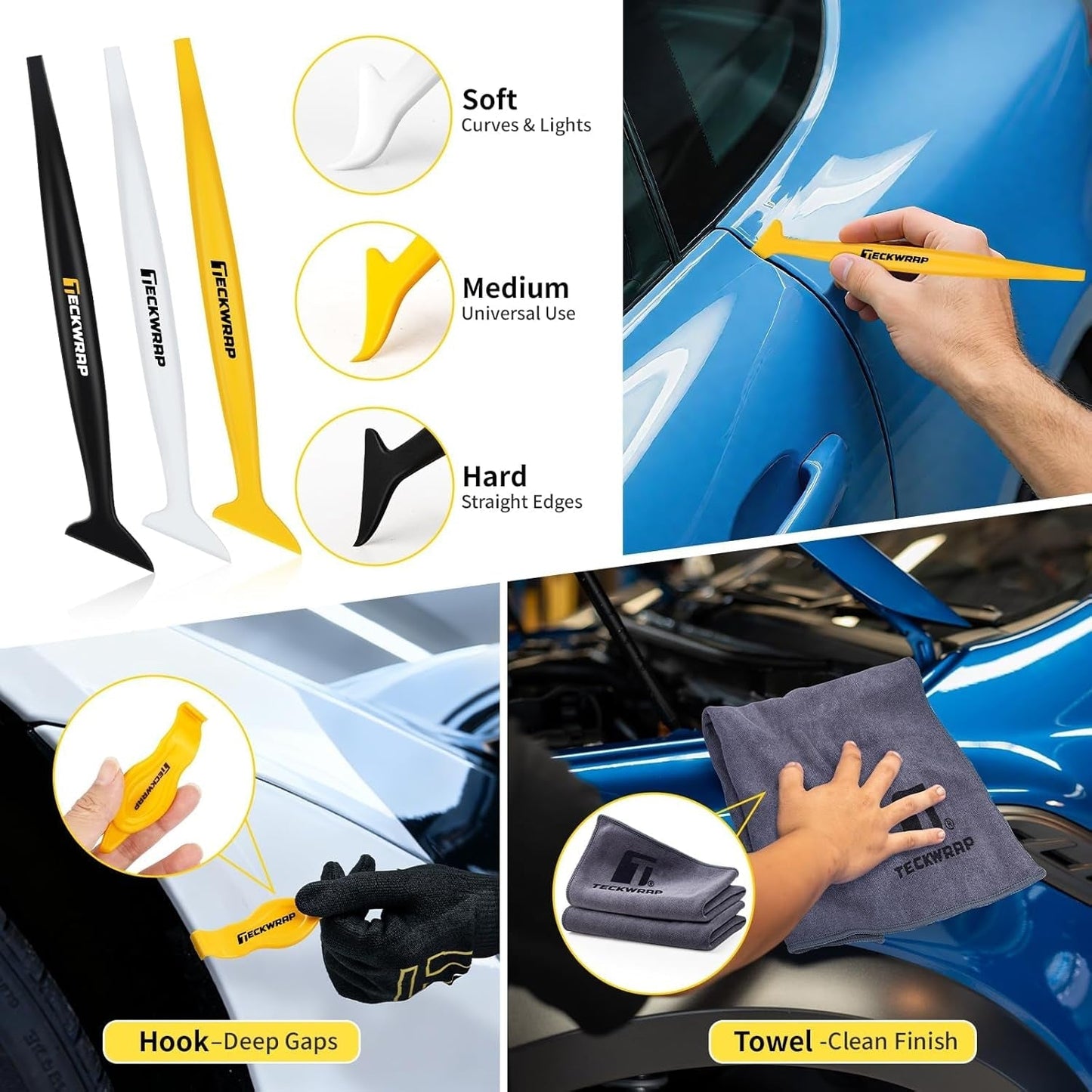 22PCS Vinyl Wrap Tool Kit for Car – Squeegee Set, Knife, Safety Cutter, Anti-Cut Gloves, Magnets & Tool Pouch for Vehicle Wrapping