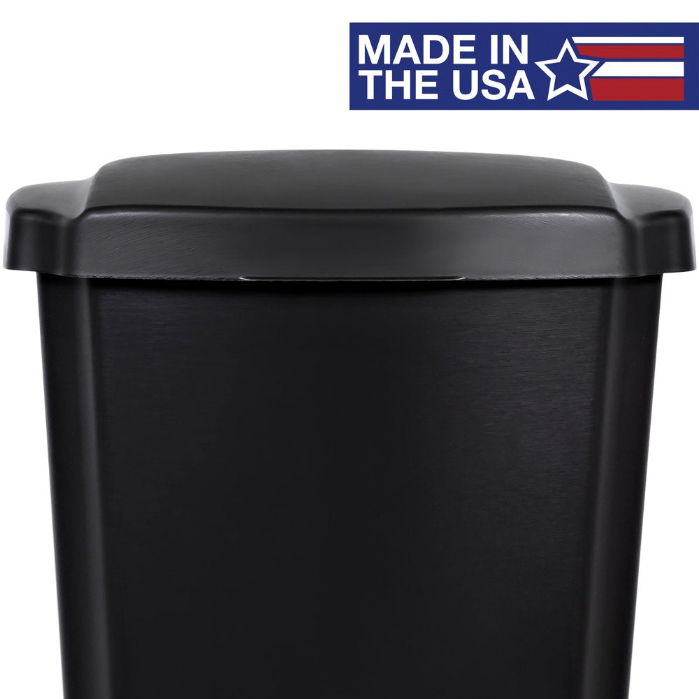 12.1 Gallon Trash Can, Plastic Step on Kitchen Trash Can, Black